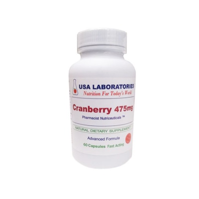 ЧЕРВЕНА БОРОВИНКА капсули 475 мг. 60 броя / USA LABORATORIES CRANBERRY capsules 475 mg. 60