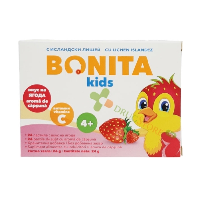 БОНИТА КИДС ЯГОДА пастили 24 броя / VEDRA INTERNATIONAL BONITA KIDS STRAWBERRY lozenges