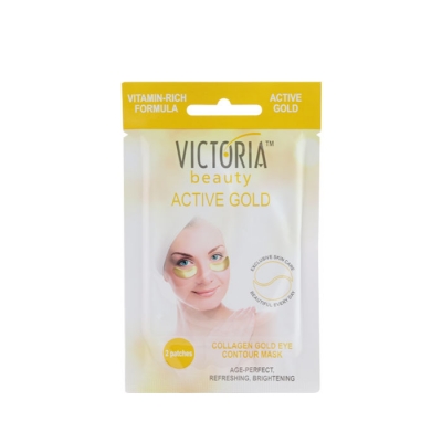 ЗЛАТНА КОЛАГЕНОВА МАСКА ЗА ОКОЛООЧНА ГРИЖА АКТИВ ГОЛД ВИКТОРИЯ БЮТИ  12 г / VICTORIA BEAUTY ACTIVE GOLD COLLAGEN MASK EYE ZONE