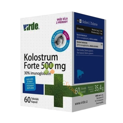 ВИРДЕ КОЛАСТРА ФОРТЕ капсули 500 мг 60 броя / VIRDE COLOSTRA FORTE 