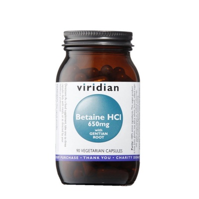 БЕТАИН HCI капсули 650 мг. 90 броя / VIRIDIAN BETAINE HCI capsules 650 mg. 90