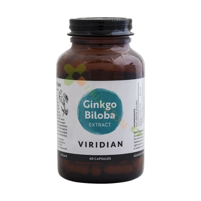 ЕКСТРАКТ ОТ ГИНКО БИЛОБА капсули 60 броя /  VIRIDIAN GINKGO BILOBA EXTRACT