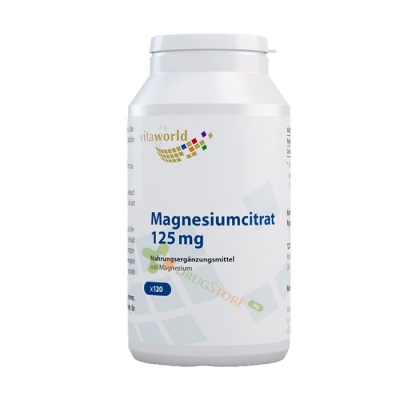 МАГНЕЗИЙ ЦИТРАТ капсули 125 мг 120 броя / VITA WORLD MMAGNESIUM CITRATE 