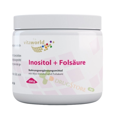 МИО-ИНОЗИТОЛ + ФОЛИЕВА КИСЕЛИНА прах 200 г / VITA WORLD MYO-INOSITOL + FOLIC ACID powder