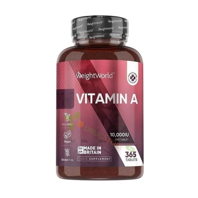 ВИТАМИН A таблетки 10000IU 365 броя / WEIGHT WORLD VITAMIN A 10000IU 