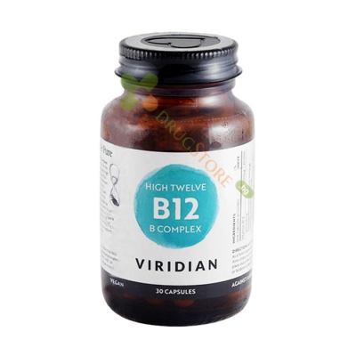 ВИТАМИН B КОМПЛЕКС С ВИСОКО СЪДЪРЖАНИЕ НА B12 капсули 30 броя / VIRIDIAN B - COMPLEX