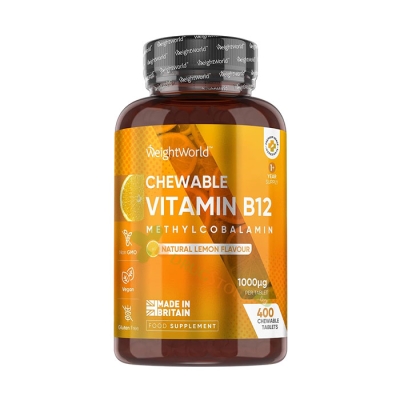 ВИТАМИН B12 дъвчащи таблетки 1000 мкг 400 броя / WEIGHT WORLD VITAMIN B12 METHYLCOBALAMIN chewable tablets 