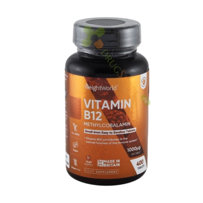 ВИТАМИН B12 (МЕТИЛКОБАЛАМИН) дъвчащи таблетки 1000 мкг 400 броя / WEIGHT WORLD VITAMIN B12 (METHYLCOBALAMINE)