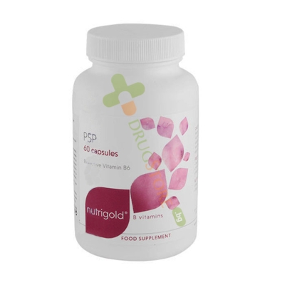 ВИТАМИН B6 P5P (ПИРИДОКСАЛ-5-ФОСФАТ) капсули 20 мг 60 броя / NUTRIGOLD BIOACTIVE VITAMIN B6 P5P 
