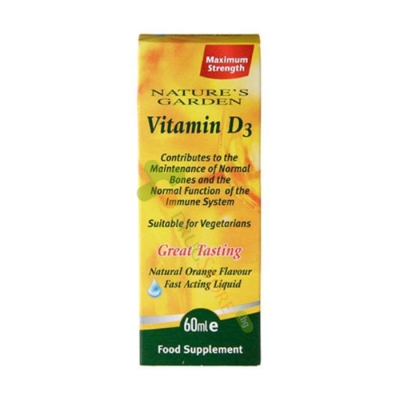 ВИТАМИН D3 течен 60 мл / NATURE'S GARDEN VITAMIN D3 