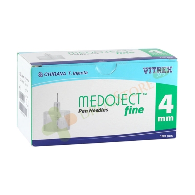ИГЛИ ЗА ИНСУЛИНОВИ ПИСАЛКИ MEDOJECT FINE 33G 4 мм 100 броя / MEDOJECT FINE PEN NEEDLES 33G 4 mm
