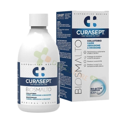 ВОДА ЗА УСТА BIOSMALTO ПРОТИВ КАРИЕСНА АБРАЗИЯ И ЕРОЗИЯ 300 мл / CURASEPT BIOSMALTO MOUTHWASH ANTI-CARIES ABRASION AND EROSION 300 m