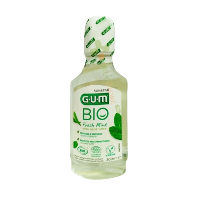 ВОДА ЗА УСТА ГЪМ БИО ФРЕШ МИНТ АЛОЕ ВЕРА 300 мл / SUNSTAR GUM BI-DIRECTION INTERDENTAL BIO FRESH MINT ALOE VERA MOUTHWASH