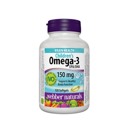 ОМЕГА-3 ЗА ДЕЦА 6+ софтгел капсули 150 мг. 120 броя / WEBBER NATURALS OMEGA - 3  CHILDREN'S softgels 150 mg. 120