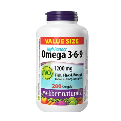 ОМЕГА 3-6-9 капсули 1200 мг 280 броя / WEBBER NATURALS OMEGA 3-6-9