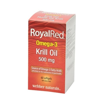 МАСЛО ОТ КРИЛ РОЯЛ РЕД капсули 500 мг. 60 броя / WEBBER NATURALS ROYAL RED KRILL OIL