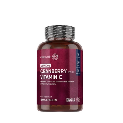 ЧЕРВЕНА БОРОВИНКА + ВИТАМИН C капсули 180 броя / WEIGHT WORLD CRANBERRY + VITAMIN C