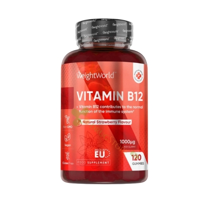 ВИТАМИН B12 желирани таблетки 1000 мкг 120 броя / WEIGHT WORLD VITAMIN B12  1000 mcg