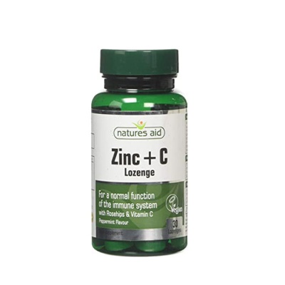 ЦИНК+ВИТАМИН Ц таблетки за смучене 30 броя / NATURES AID ZINC + VITAMIN C
