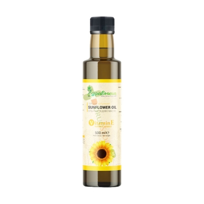 ЗДРАВНИЦА СЛЪНЧОГЛЕДОВО МАСЛО (ШАРЛАН) 500 мл / ZDRAVNITZA 100% PURE COLD PRESSED SUNFLOWER OIL