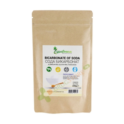 ЗДРАВНИЦА СОДА БИКАРБОНАТ БЕЗ АЛУМИНИЙ 250 г / ZDRAVNITZA SODIUM BICARBONATE ALUMINUM-FREE 