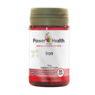 ЖЕЛЯЗО таблетки 50 броя / POWER HEALTH IRON 