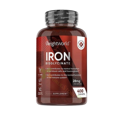ЖЕЛЯЗО таблетки 400 броя / WEIGHT WORLD IRON BISGLYCINATE 