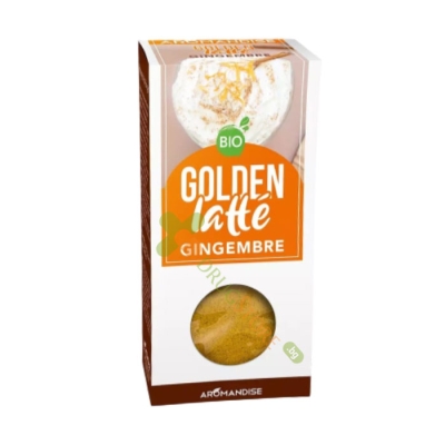 ЗЛАТНО ЛАТЕ С КУРКУМА И ДЖИНДЖИФИЛ разтворима напитка на прах 60 г / AROMANDISE GOLDEN LATTE CURCUMA AND GINGER 