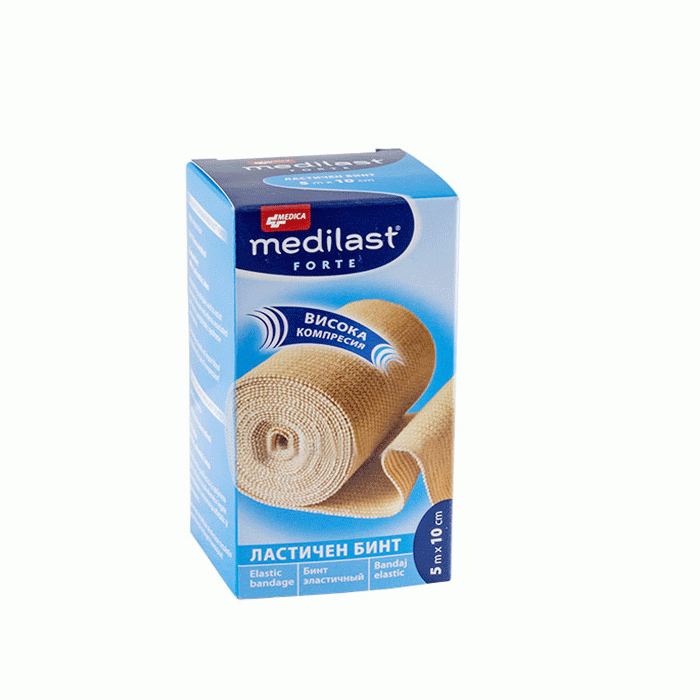 ЛАСТИЧЕН БИНТ МЕДИЛАСТ 5 м. x 10 см. / MEDICA ELASTIC BANDAGE MEDILAST