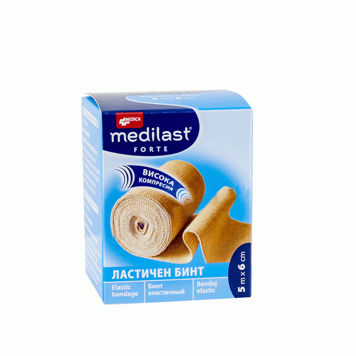 ЛАСТИЧЕН БИНТ МЕДИЛАСТ 5 м. х 6 см. / MEDICA ELASTIC BANDAGE MEDILAST