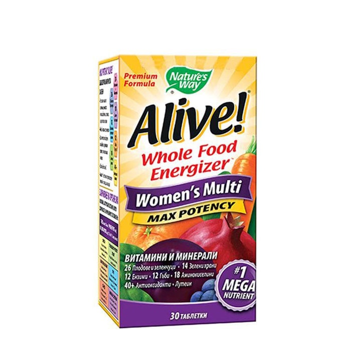 АЛАЙВ МУЛТИВИТАМИНИ ЗА ЖЕНИ таблетки 30 броя / NATURE&#039;S WAY ALIVE WOMENS MULTI