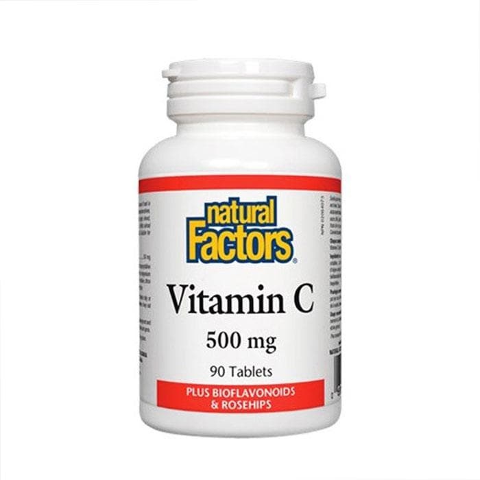 НАТУРАЛ ФАКТОРС ВИТАМИН C ПЛЮС ШИПКА таблетки 500 мг 90 броя / NATURAL FACTORS VITAMIN C WITH ROSEHIPS