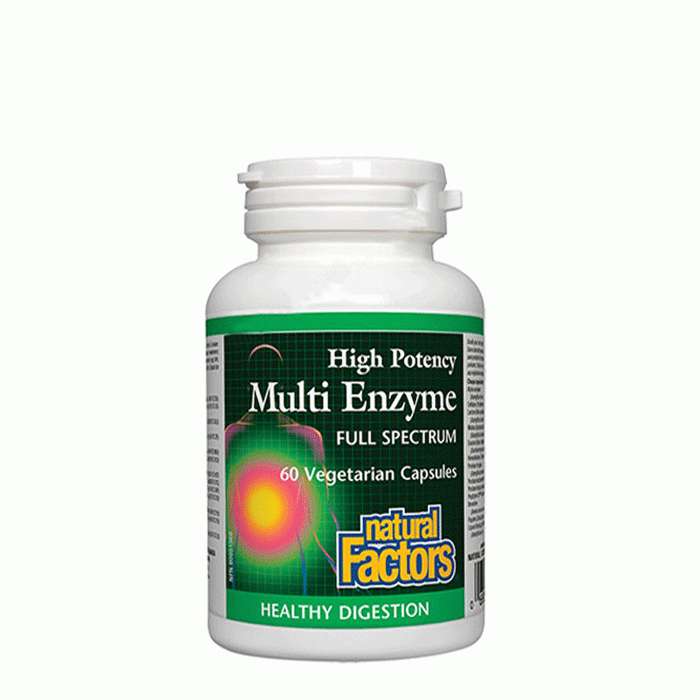 НАТУРАЛ ФАКТОРС МУЛТИ ЕНЗИМ капсули 450 мг 60 броя / NATURAL FACTORS MULTI ENZYME
