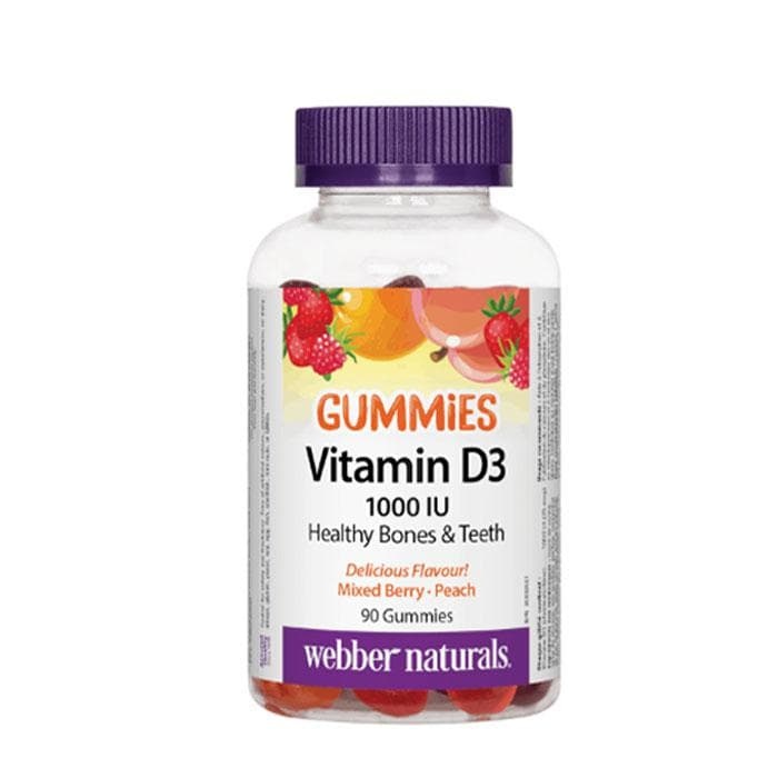ВИТАМИН D3 ГЪМИС желирани таблетки 1000 IU 90 броя / WEBBER NATURALS VITAMIN D3 GUMMIES