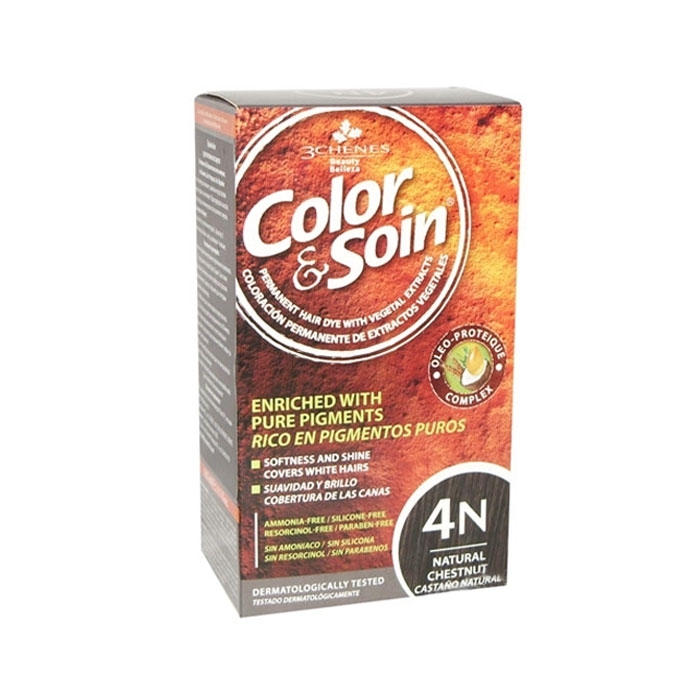 КОЛОР СОЙН БОЯ ЗА КОСА 4N НАТУРАЛНО КЕСТЕНЯВО/ CHENES 3 COLOR &amp; SOIN 4N CHATAIN NATURAL