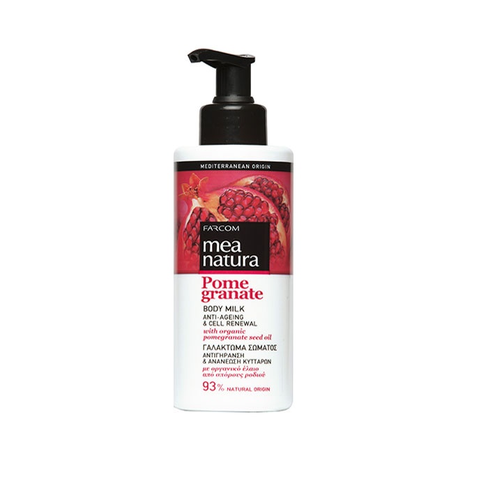 МЕА НАТУРА МЛЯКО ЗА ТЯЛО ПРОТИВ СТАРЕЕНЕ С НАР 250 мл. / MEA NATURA POMEGRANATE BODY MILK ANTI-AGEING &amp; CELL RENEWAL 250 ml.