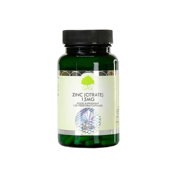 ЦИНК (ЦИТРАТ) капсули 15 мг. 120 броя / G &amp; G ZINC (CITRATE) capsules 15 mg. 120
