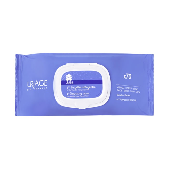 УРИАЖ БЕБЕ ТЕРМАЛНИ МОКРИ КЪРПИЧКИ 70 броя / URIAGE BABY THERMAL WET WIPES 70
