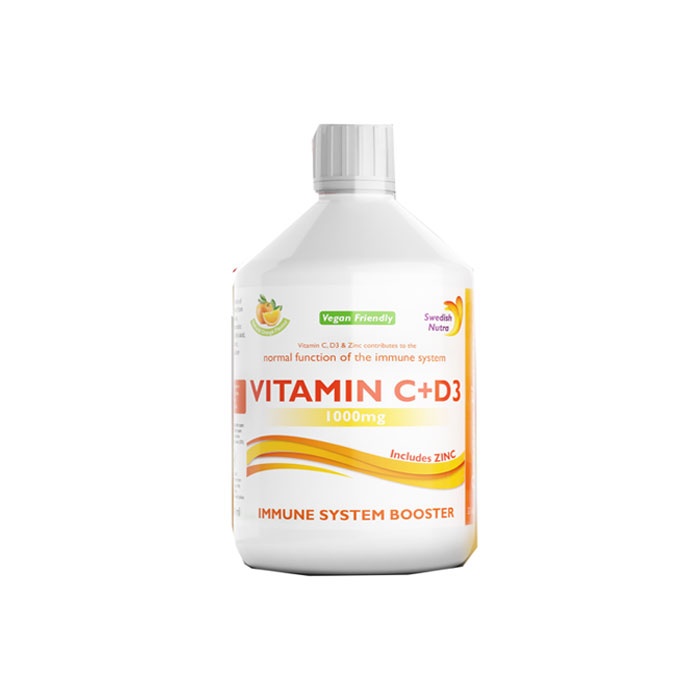 СУИДИШ НУТРА ВИТАМИНИ Ц+Д3+ЦИНК 500 мл. / SWEDISH NUTRA VITAMIN C+D3+ZINC