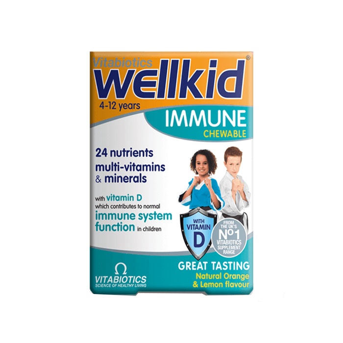 ВИТАБИОТИКС УЕЛКИД ИМУН дъвчащи таблетки 30 броя / VITABIOTICS WELLKID IMMUNE