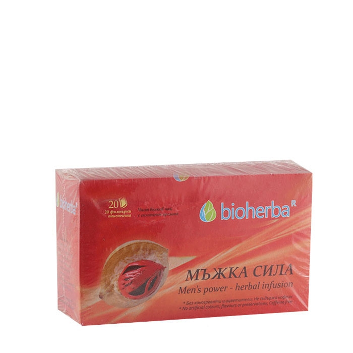 БИОХЕРБА БИЛКОВ ЧАЙ МЪЖКА СИЛА ФИЛТЪР 20 броя / BIOHERBA MENS POWER - HERBAL INFUSION