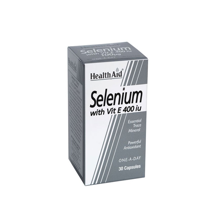 СЕЛЕН + ВИТАМИН Е 400 IU капсули 30 броя / HEALTH AID SELENIUM ...