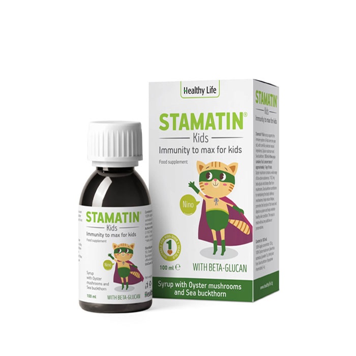 СТАМАТИН КИДС ЯБЪЛКА сироп 100 мл. / HEALTHY LIFE USA STAMATIN KIDS SYRUP WITH APPLE FLAVOUR