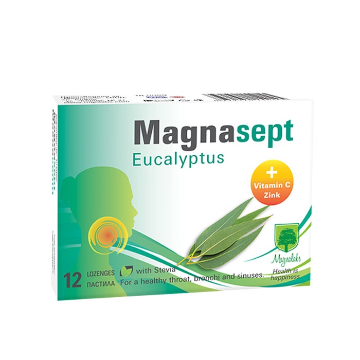 МАГНАЛАБС МАГНАСЕПТ ЕВКАЛИПТ пастили 12 броя / MAGNALABS MAGNASEPT eucalyptus