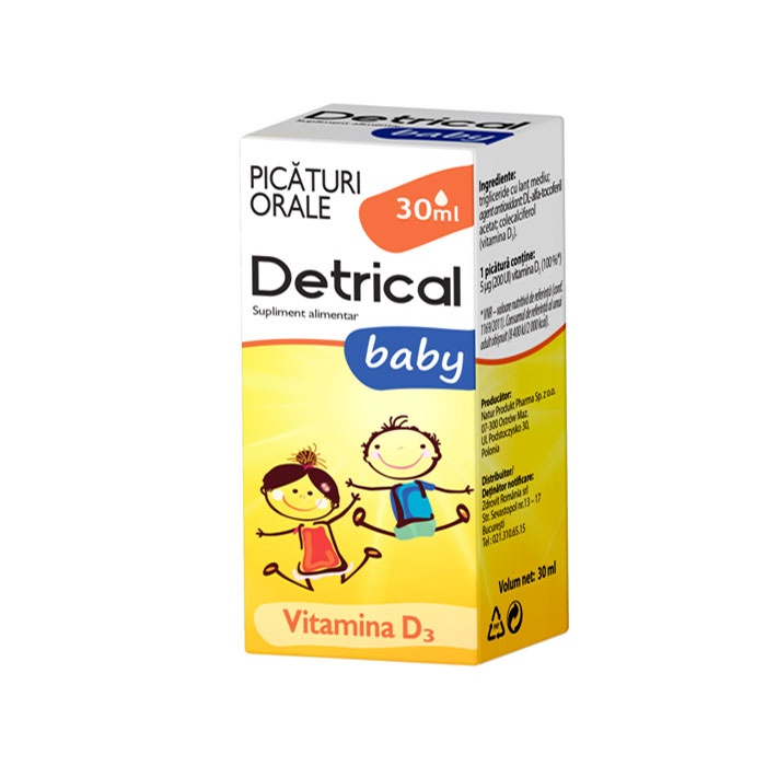 ДЕТРИКАЛ 400 БЕБЕ ВИТАМИН D3 капки 30 мл. / NATUR PRODUCT DETRICAL 400 BABY DROPS VITAMIN D3