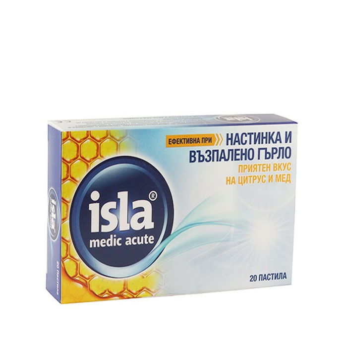 ИСЛА МЕДИК АКУТ ЦИТРУС + МЕД пастили 20 броя / ISLA MEDIC ACUTE CITRUS + HONEY