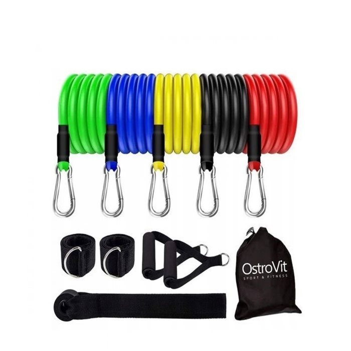 ОСТРОВИТ ТРЕНИРОВЪЧЕН КОМПЛЕКТ ЛАСТИЦИ 11 ЧАСТИ / OSTROVIT BAND RESISTANCE SET