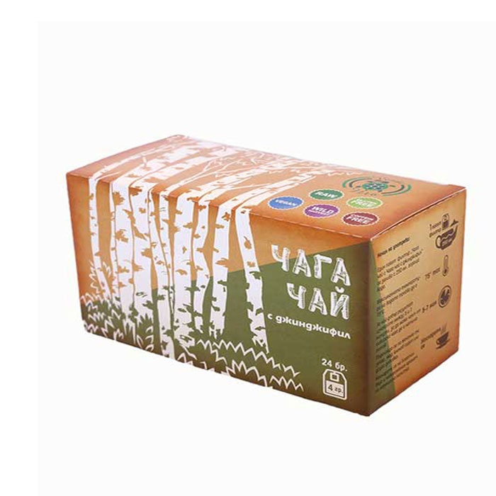 ЧАЙ ФИЛТЪР ЧАГА С ДЖИНДЖИФИЛ 24 бр. / VERDE VITA CHAGA TEA WITH GINGER