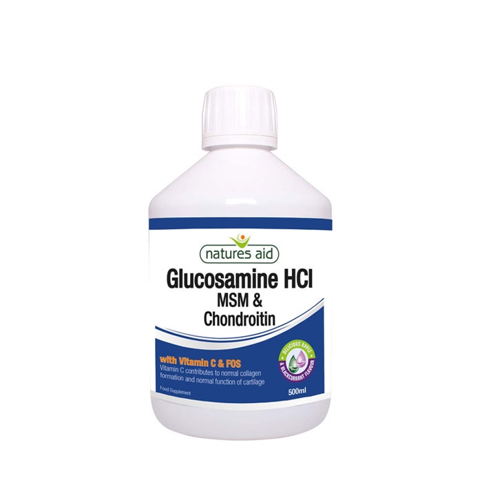 ГЛЮКОЗАМИН, МСМ И ХОНДРОИТИН 500 мл. / NATURES AID GLUCOSAMINE HCI, MSM &amp; CHONDROITIN WITH VITAMIN C
