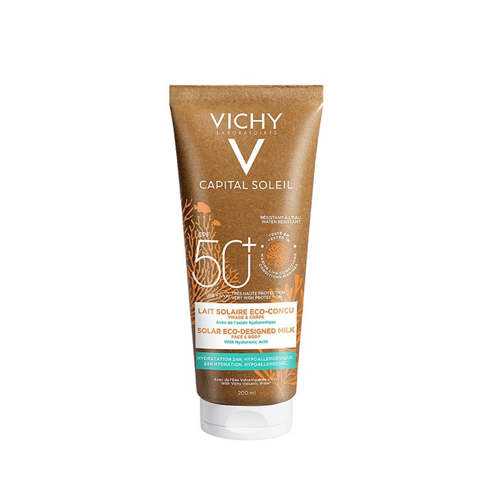 ВИШИ CAPITAL SOLEIL МЛЯКО ЗА ТЯЛО ЕКО ОПАКОВКА SPF 50+ 200 мл. / VICHY CAPITAL SOLEIL SOLAR ECO-DESIGNED MILK SPF 50+